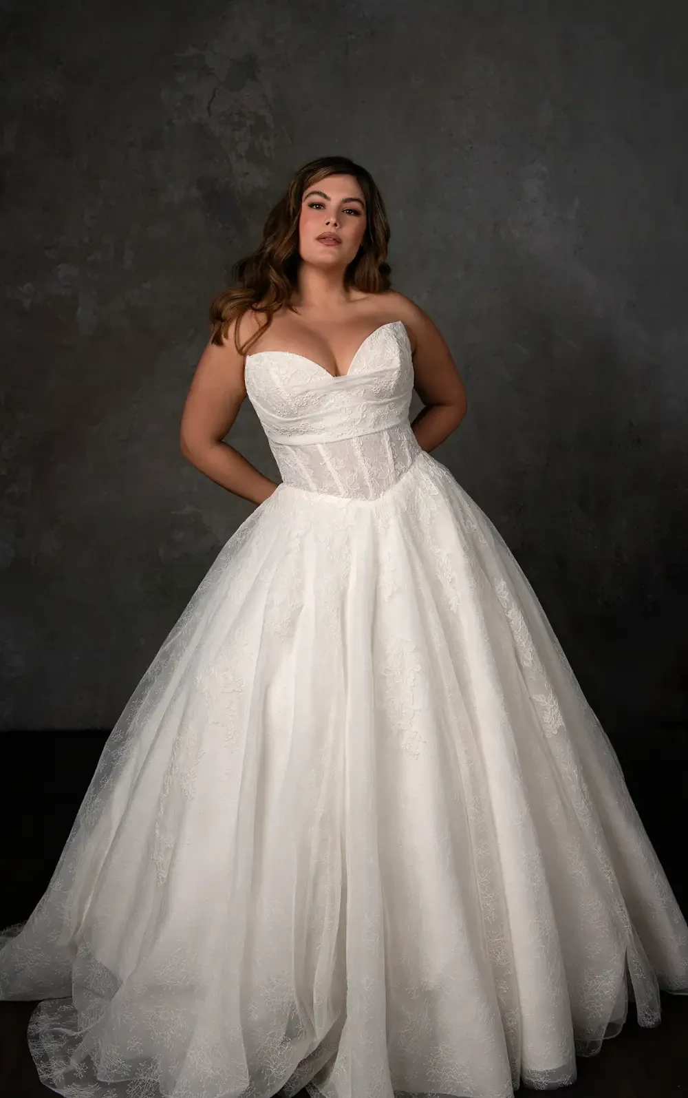 Model wearing a bridal dress