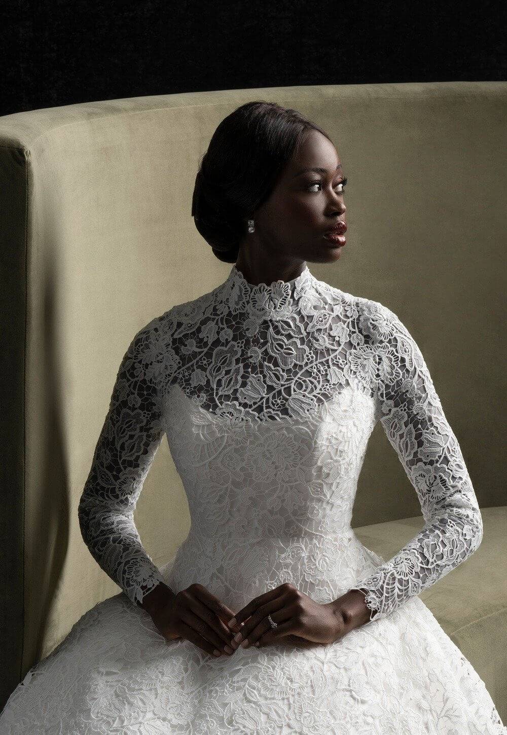 Model wearing a bridal dress