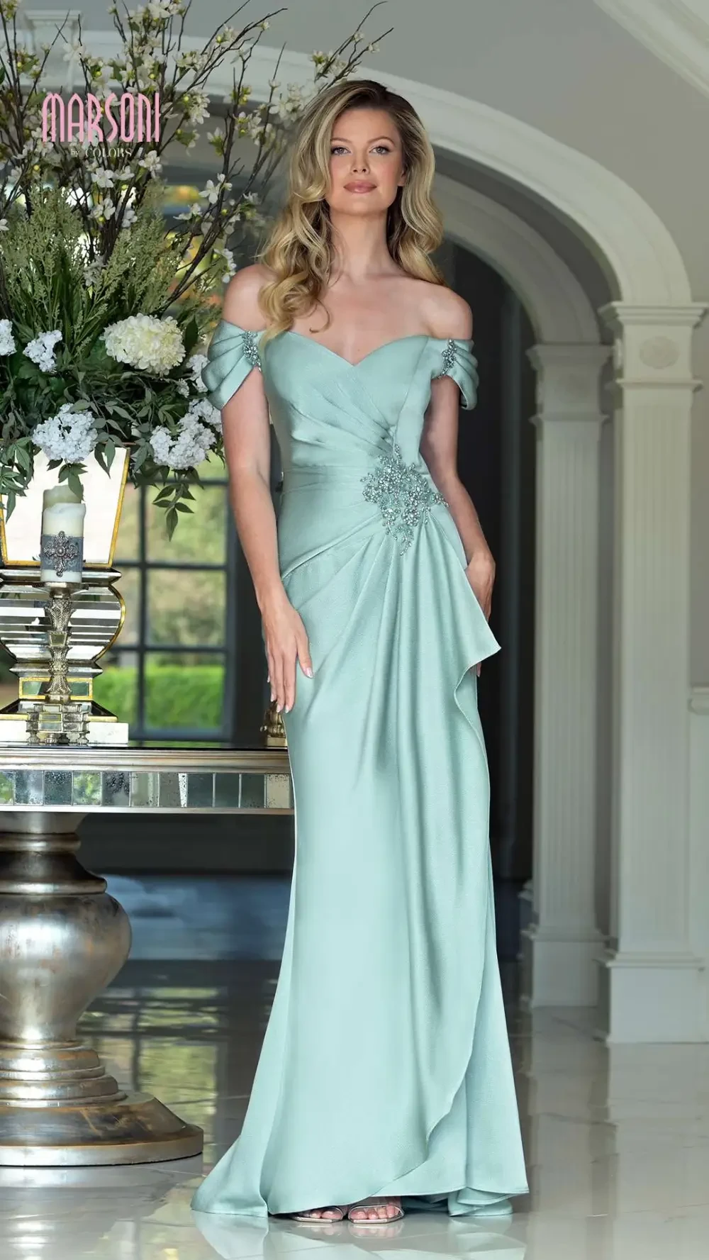 Model wearing a mothers dress