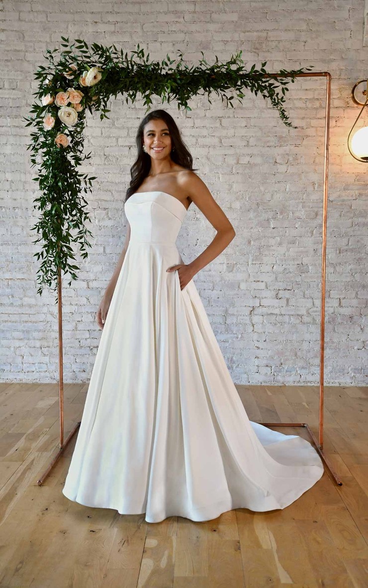 f21 bridesmaid dress Simple Spaghetti Strap Ivory Elastic Silk Long Cheap Charming Bridesma   QueenaBridal