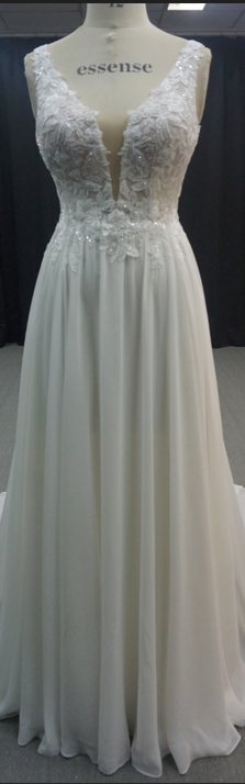 Stella York Style #7699-F23-SY #5 default (IV-PL) Ivory Gown w Porcelain Tulle Plunge thumbnail
