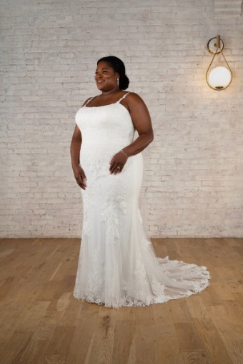 Stella York Style #7762-SY (unlined) #5 default (IV-ALM) Ivory Lace and Tulle over Almond Gown thumbnail