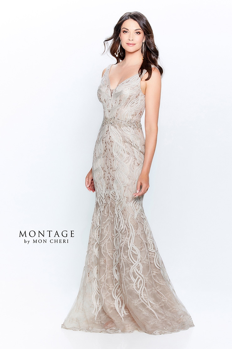 montage bridesmaid dresses Montage M3109 Mermaid Long Mother of the Bride Formal Sequin Lace Dress main image 1