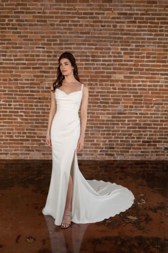 Essense of Australia Style #D3823SL #0 default (IV-PL) Ivory Gown w Porcelain Tulle Illusion thumbnail