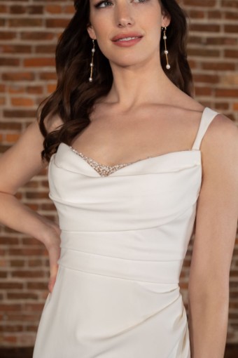 Essense of Australia Style #D3823SL #2 default (IV-PL) Ivory Gown w Porcelain Tulle Illusion thumbnail