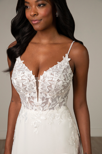 Stella York Style #7966-Stella York #2 default (IV-PL) Ivory Gown w Porcelain Tulle Plunge thumbnail