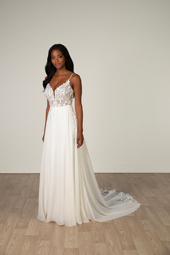 Stella York Style #7966-Stella York #0 default (IV-PL) Ivory Gown w Porcelain Tulle Plunge thumbnail
