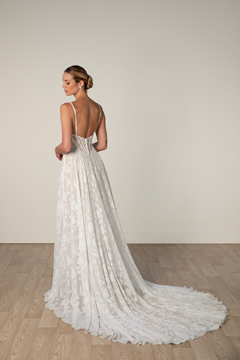Stella York Style #8055-Stella York #1 (IV-HZ) IVORY LACE AND TULLE OVER HAZELNUT GOWN thumbnail