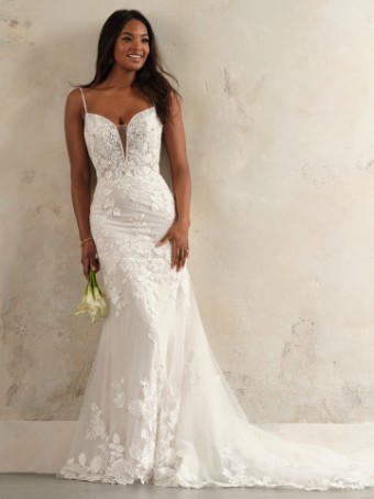 Rebecca Ingram Style #Virginia (unlined bodice)- Rebecca Ingram #0 default Ivory over Soft Nude (gown with Natural Illusion) thumbnail