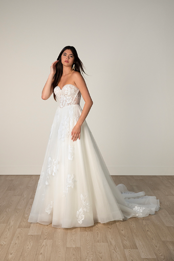 Stella York Style #7975-Stella York #0 default (IV-BC) IVORY LACE TULLE & ROYAL ORGANZA OVER BISCOTTI GOWN thumbnail