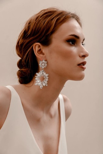 Heirloom Bridal Company Style #Astra Statement Earrings #0 default Silver thumbnail