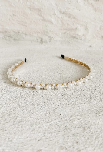Heirloom Bridal Company Style #Polly Dainty Pearl Headband- Heirloom #0 default Ivory/Gold thumbnail