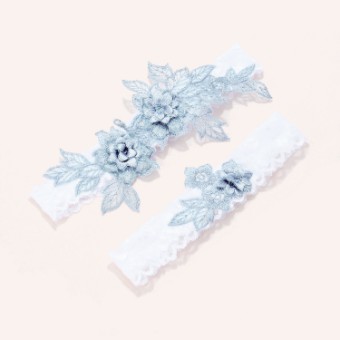 Heirloom Bridal Company Style #Astrid Garter Set- Heirloom #0 default Blue thumbnail