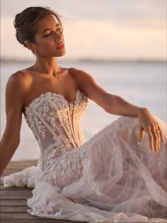 Maggie Sottero Style #Benjie Royale- Maggie Sottero #3 Ivory over Blush (gown with Light Nude Illusion) thumbnail