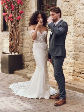 Rebecca Ingram Style #ADELINE (25RK278A01) #2 Ivory (gown with Natural Illusion) thumbnail