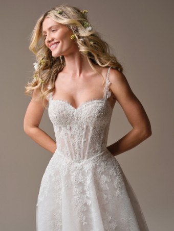 Rebecca Ingram Style #Esmeralda- Rebecca Ingram #2 All Ivory (gown with Ivory Illusion) thumbnail