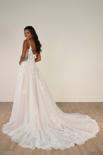 Stella York Style #SY8293 #1 (IVIV-PL) Ivory Lace & Tulle over Ivory Gown w Porcelain Tulle Plunge thumbnail