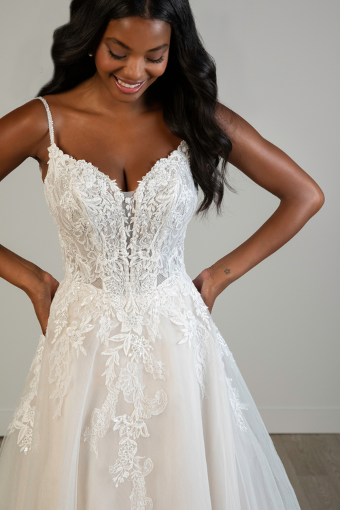 Stella York Style #SY8293 #2 default (IVIV-PL) Ivory Lace & Tulle over Ivory Gown w Porcelain Tulle Plunge thumbnail