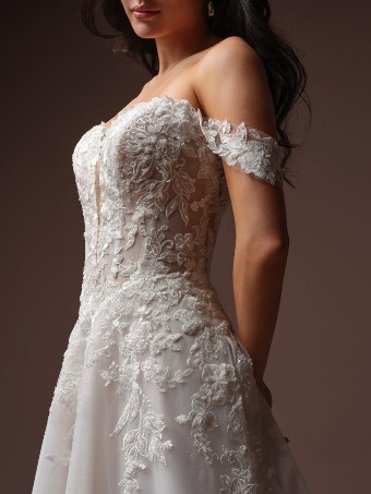Maggie Sottero Style #BERNADINE (F6RK097A01 - Unlined bodice, Glitter tulle) #3 Ivory over Soft Blush (gown with Light Nude Illusion) thumbnail