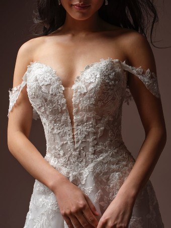 Maggie Sottero Style #BERNADINE (F6RK097A01 - Unlined bodice, Glitter tulle) #2 Ivory over Soft Blush (gown with Light Nude Illusion) thumbnail