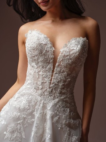 Maggie Sottero Style #BERNADINE (F6RK097A01 - Unlined bodice, Glitter tulle) #1 Ivory over Soft Blush (gown with Light Nude Illusion) thumbnail