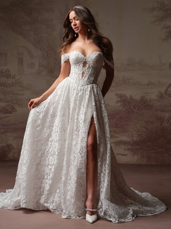 Maggie Sottero Style #NARELLE (F6RN089A01 - Slit, Unlined bodice) #0 default All Ivory (gown with Ivory Illusion) thumbnail