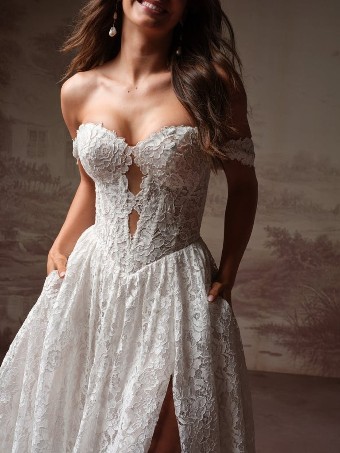 Maggie Sottero Style #NARELLE (F6RN089A01 - Slit, Unlined bodice) #2 All Ivory (gown with Ivory Illusion) thumbnail