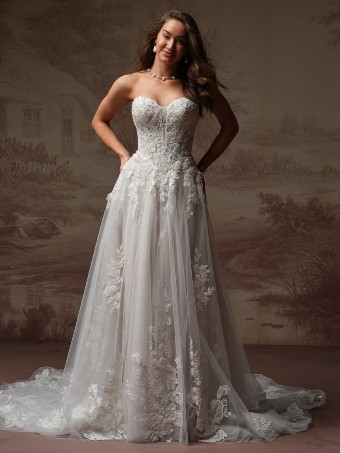 Maggie Sottero Style #KATE (F6MK014A01 - Unlined bodice, Sparkle tulle) #0 default Ivory over Blush (gown with Ivory Illusion) thumbnail