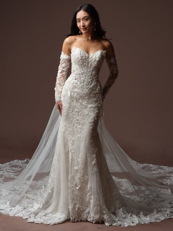 Maggie Sottero Style #ESTELLE (F6MK141A01 - Unlined front bodice, Chantilly lace) #2 Ivory over Soft Blush (gown with Light Nude Illusion) thumbnail