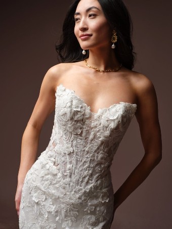 Maggie Sottero Style #ESTELLE (F6MK141A01 - Unlined front bodice, Chantilly lace) #1 Ivory over Soft Blush (gown with Light Nude Illusion) thumbnail