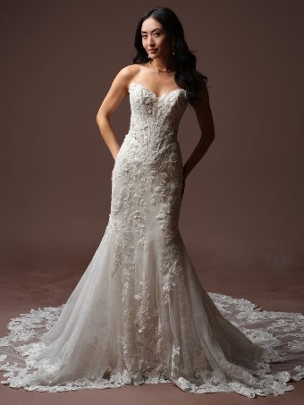 Maggie Sottero Style #ESTELLE (F6MK141A01 - Unlined front bodice, Chantilly lace) #0 default Ivory over Soft Blush (gown with Light Nude Illusion) thumbnail
