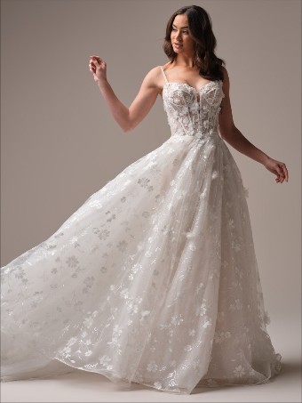 Maggie Sottero Style #WALLIS (25MS866A01 - Unlined bodice, Glitter tulle) TRUNK SHOW #0 default Ivory/Soft Blush thumbnail