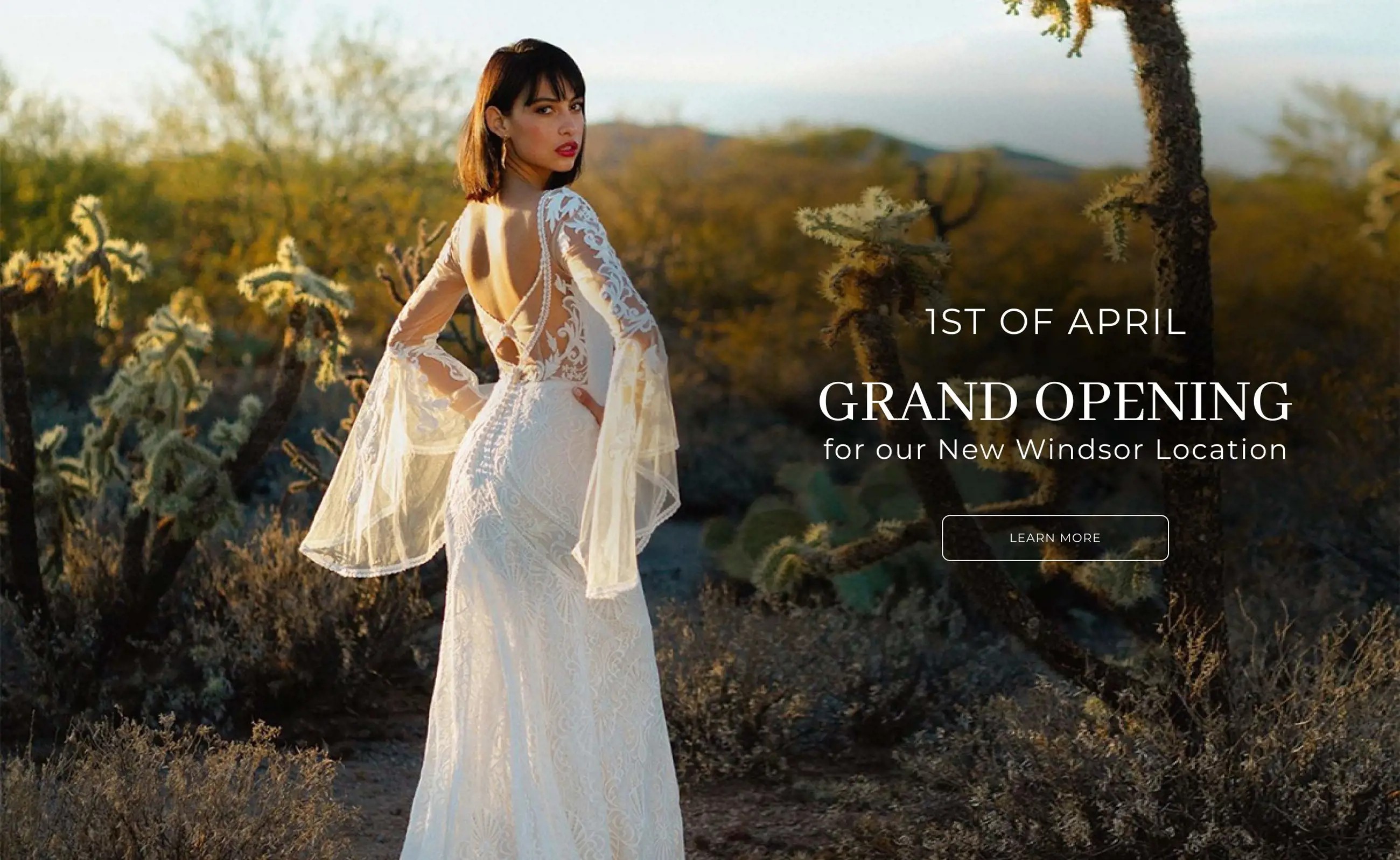 Dora Grace Bridal Grand Opening Banner for Desktop