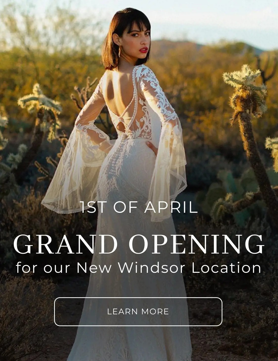 Dora Grace Bridal Grand Opening Banner for Mobile