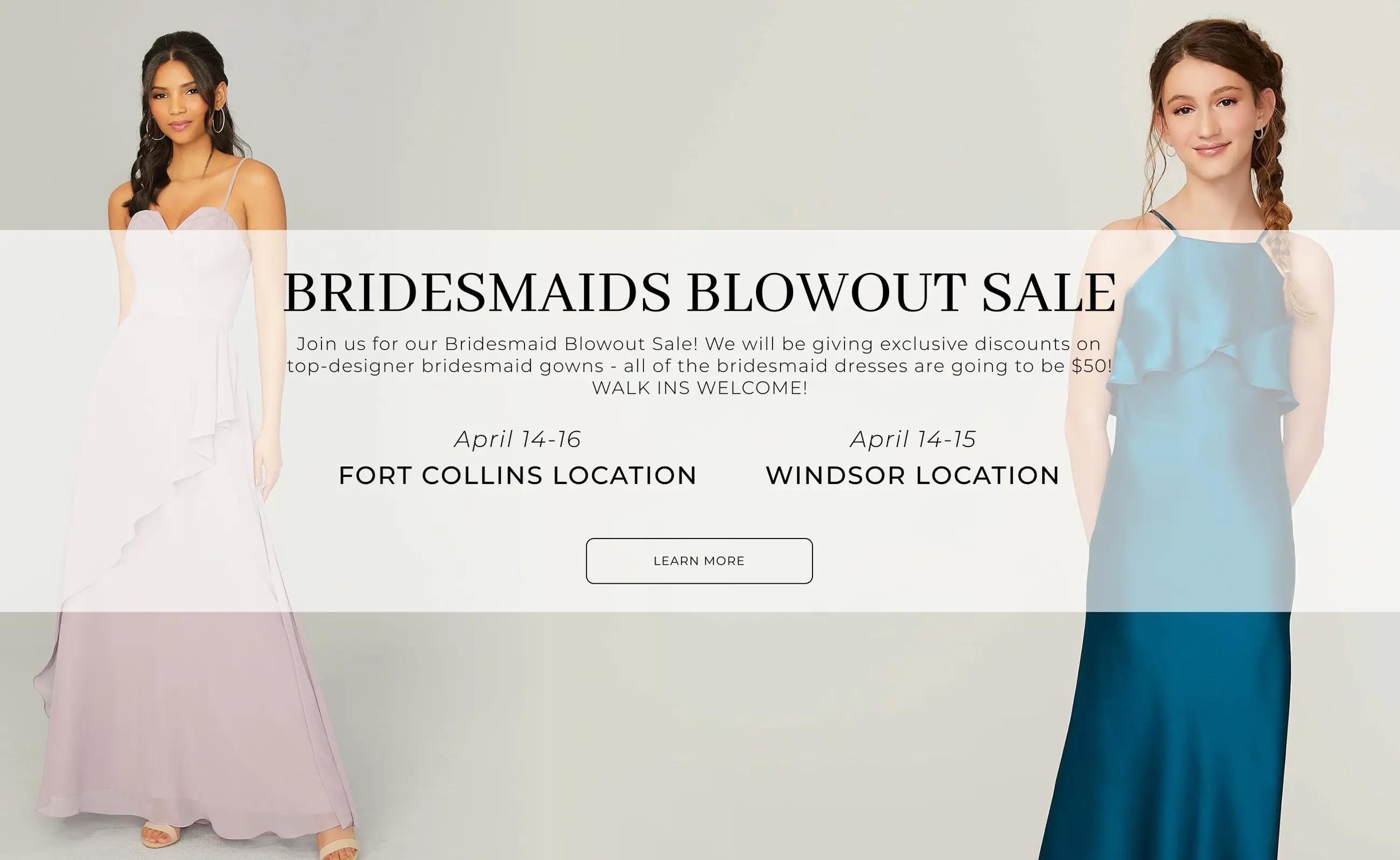 Bridesmaids Blowout Sale Banner