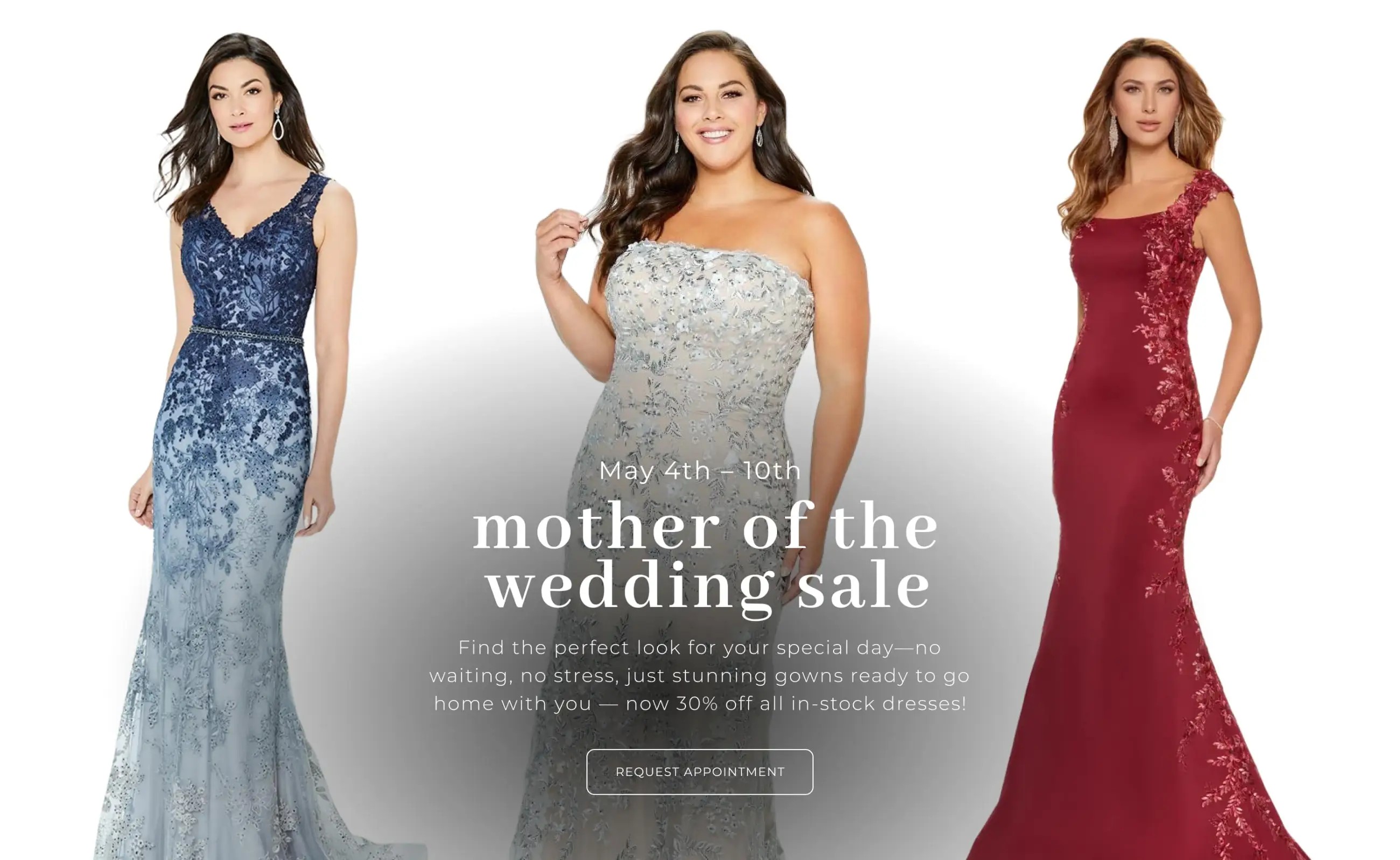 mother of the wedding sale desktop banner
