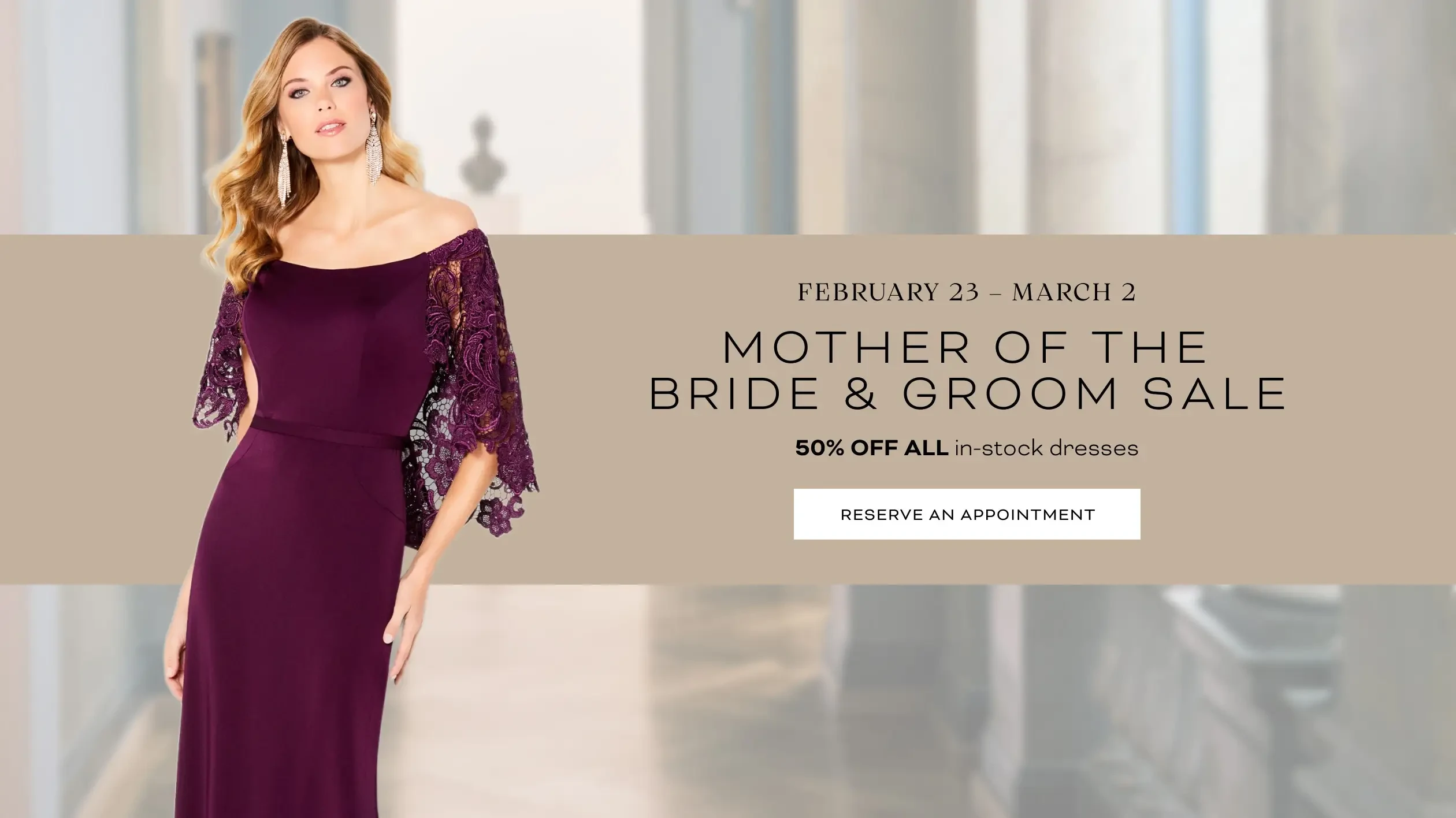 Mother of the Bride & Groom Sale Desktop Banner
