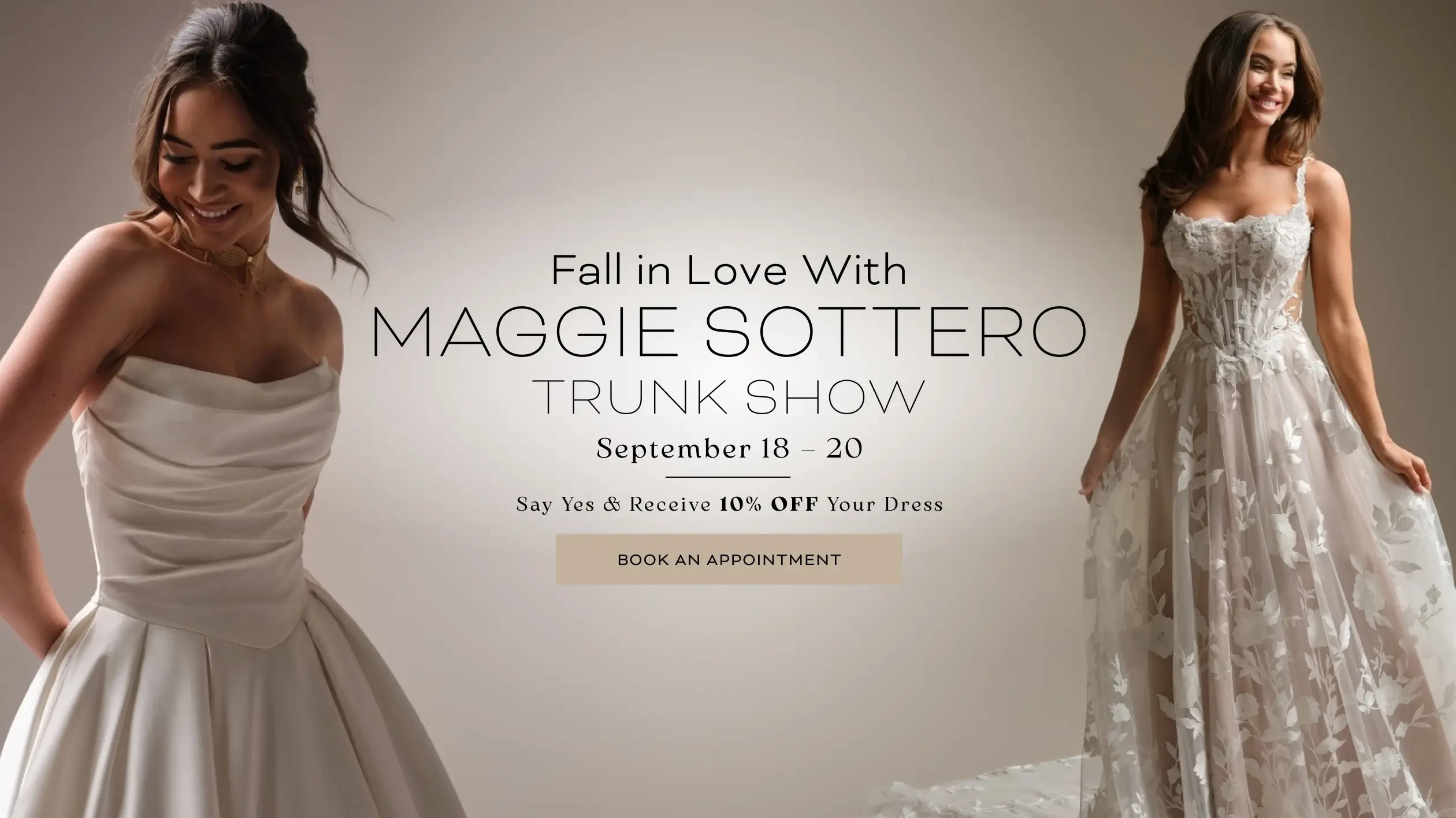 Maggie Sottero Trunk Show Desktop Banner