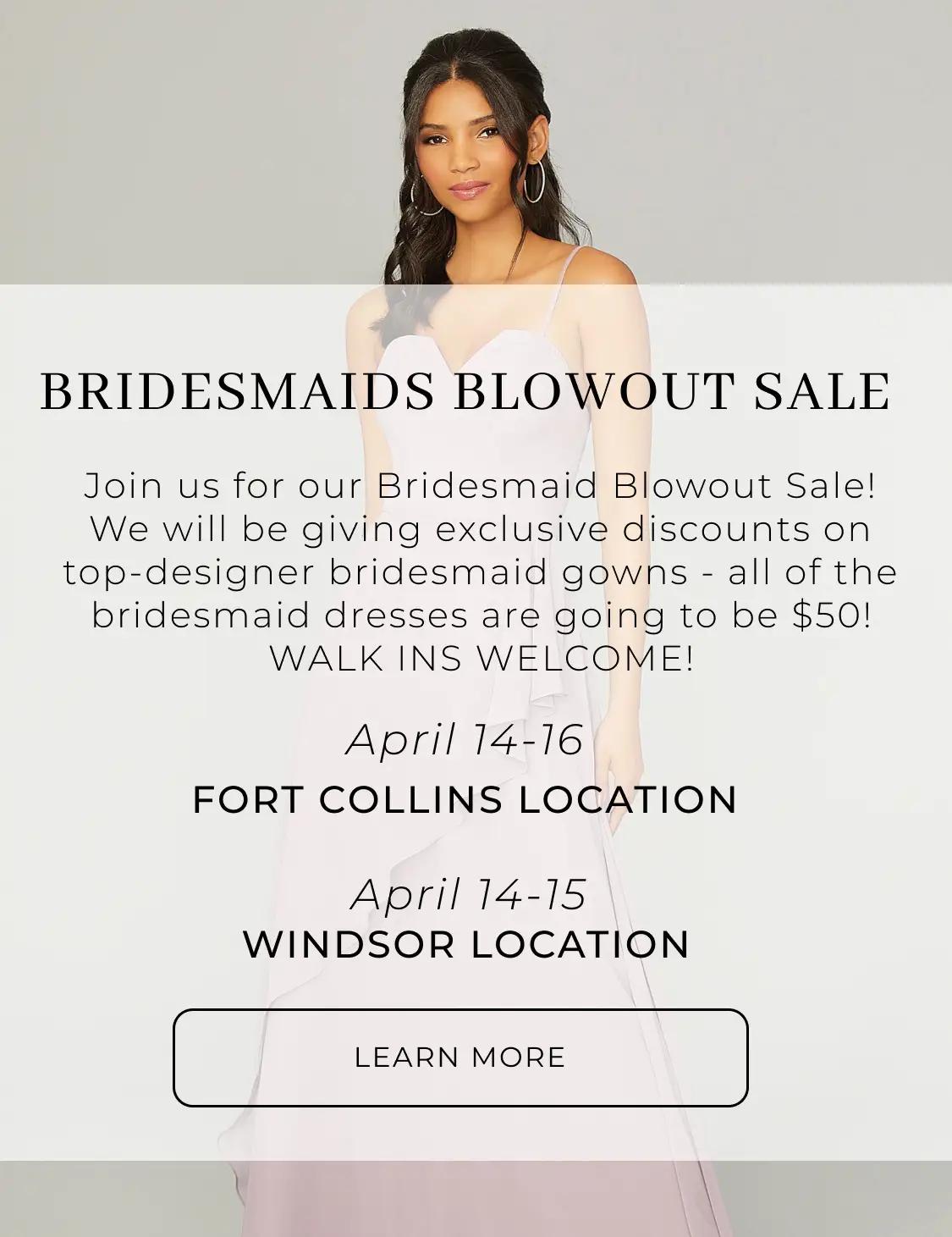 Bridesmaids Blowout Sale Banner Mobile